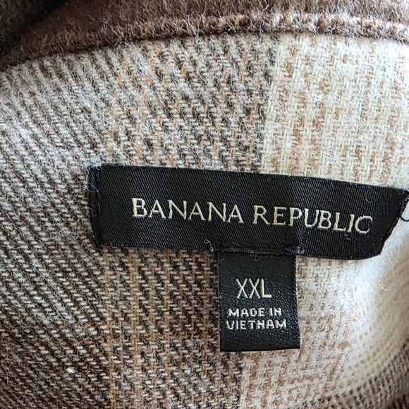 Banana Republic Brown and Cream Plaid Utility Jacket Size XXL - Picture 8 of 8